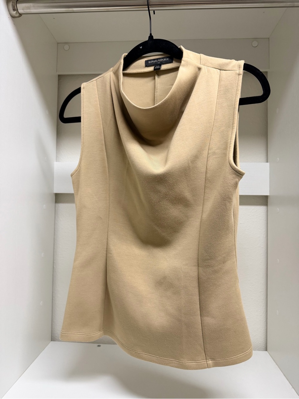 Banana Republic Sleeveless Cowl Neck Top - Beige/Camel Size XS